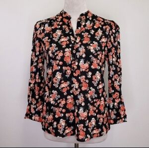 Lucky Brand Floral Design Blouse, Size L